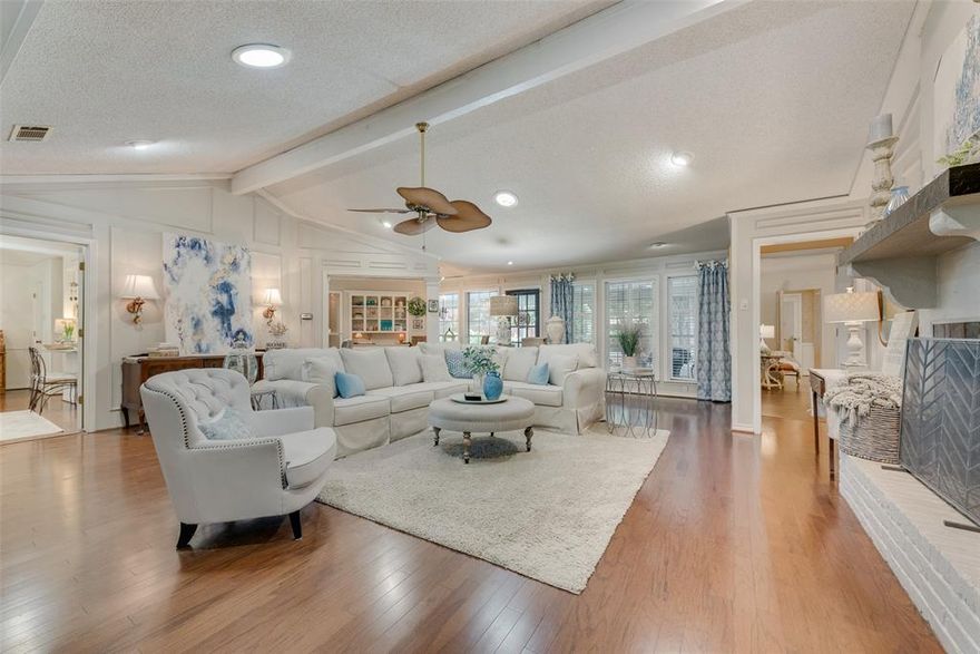 Welcome to 101 Greenway Drive in beautiful Sunnyvale, Texas—a stunning single-story retreat that blends spacious living with backyard serenity, with no HOA., and in the highly sought after Sunnyvale ISD.  Covered parking for three cars, with room to park six cars easily. This thoughtfully expanded home offers room to breathe, relax, and make it your own. Step inside to discover a generous layout featuring a large, covered patio, an oversized master closet, and room to put your own pickleball court on the concrete inside the gate. A huge addition with built-ins and closet is perfect for a home office, creative studio, workout or game room. The possibilities are as endless as your imagination. One guest room includes custom built-ins that add charm and functionality, while the open concept living areas create a seamless flow for everyday living or entertaining. Out back, your personal paradise awaits. A covered patio overlooks the sparkling pool and lush landscape -ideal for morning coffee, summer parties, or unwinding under the Texas sky. There’s even additional storage space for your toys and tools. Be sure to explore the Matterport tour to experience the layout and upgrades firsthand. This is more than a home—it’s a lifestyle. Come see why 101 Greenway is the one you’ve been waiting for.