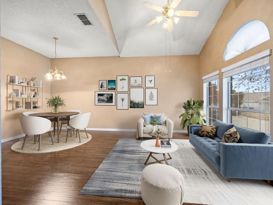 Move-in ready with no HOA and no carpet—just easy, single-level living on a corner lot.

This home offers two living areas and durable luxury vinyl plank flooring throughout. Recent updates include a new roof and garage door (2024), along with a sprinkler system and hard-wired security. The fenced backyard features a covered patio, creating a comfortable space to relax or entertain. Equipped with natural gas appliances. Conveniently located near Chuck Silcox Park and a large greenbelt, with quick access to the interstate, shopping, and dining.