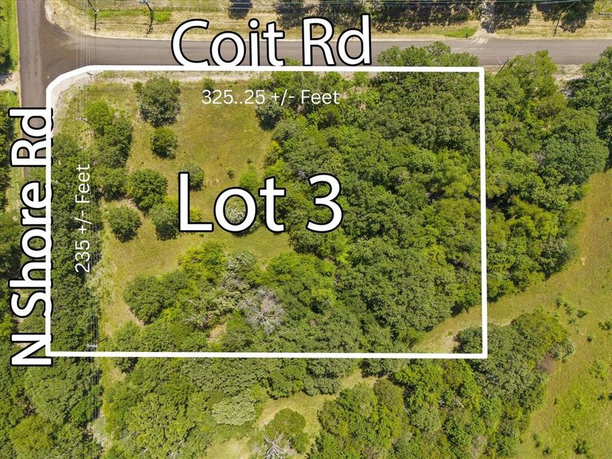 Located on the corner of Coit Road & North Shore, this heavily treed property offers approximately 560 feet of road frontage making it the ideal setting to build your dream barndominium, custom home, or log cabin. The natural layout of the land is perfect for a circular drive, enhancing both curb appeal and functionality.

Enjoy the peace, privacy, and beauty of country living while being just minutes from Lake Tawakoni, where you can take advantage of year-round boating, fishing, and outdoor recreation. Conveniently located within an hour’s drive of the DFW Metroplex, you get the best of both worlds seclusion without sacrificing accessibility.

Utilities are available at the road. Plat and deed restrictions are uploaded in TransactionDesk. Seller is willing to looking at offers.