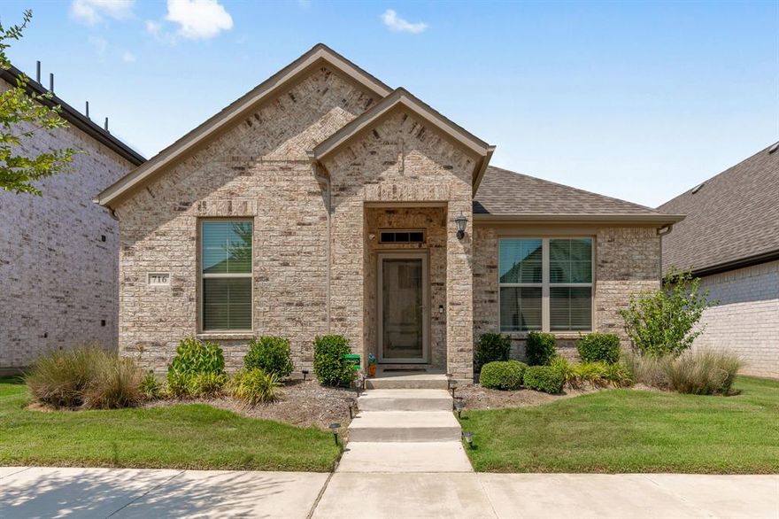 Step into this single-story haven, where 3 bedrooms & 2 bathrooms await. As you cross the threshold, be greeted by the elegance of LVP floors leading to a living & dining area adorned with vaulted ceilings. Rest assured in the split bedroom floorplan, offering privacy for the master suite, complete with dual sinks, a garden tub, & a separate shower space. The heart of this home lies in the stunning, expansive kitchen where a large island takes center stage, framed by granite countertops, a gas range, & a filtered water faucet. Outside, an extended patio & finished side yard invite you to savor the outdoors. The community of Harvest awaits, with its award-winning amenities such as resort-style pools, scenic trails, tranquil parks, a fishing dock, & a fit barn. Additionally, residents can relish in the community gatherings at The Back Porch, where a pizza oven awaits & neighbors come together over a glass of their favorite beverage. Argyle ISD! Harvest HOA on this home includes internet, cable television, front yard maintenance and access to all amenities.