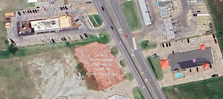 Excellent location on Hwy 34 just off I-20. Commercial zoning, high traffic, high visibility, excellent access. Located next to McDonald's and The Silver Saloon.