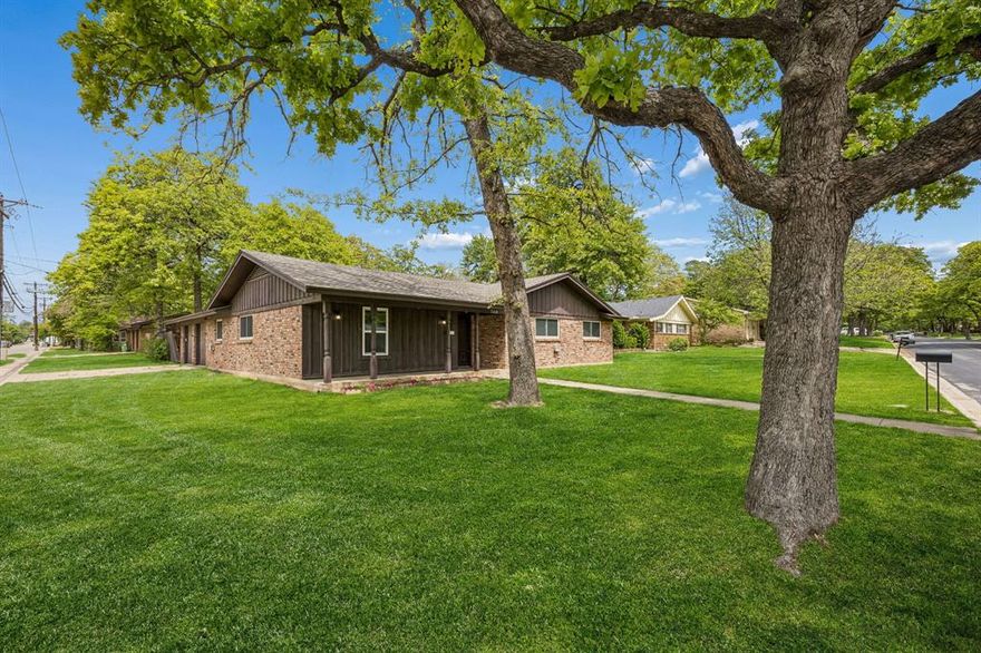 Beautifully updated Hurst home blending classic charm with modern upgrades. Inside, you’ll find updated composite floors throughout the home. The kitchen shines with granite countertops, stainless steel appliances-including a refrigerator, stove, microwave, and dishwasher. A stackable washer and dryer are also included for your convenience. Both bathrooms have been renovated with flooring, vanities, and fixtures. Additional highlights include a large backyard and mature oak trees. There are also new windows installed throughout that help with energy cost in the hot Texas summers. Conveniently located near shopping, dining, schools, and with easy access to North East Mall, this move-in-ready home, located in an established neighborhood, offers timeless style and lasting value.