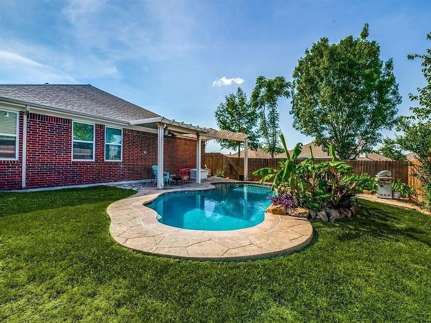 POTTERY BARN marries the OUTDOOR OASIS in KELLER ISD! Tucked within Arcadia Park with No HOA, this beautifully designed home offers 1,508 sf of thoughtfully planned living space & a layout tailored for modern living. Experience the perfect blend of space, comfort, & privacy in this exceptional home positioned on a quiet street with a backyard Oasis! The home unfolds across an open concept floor plan with light filled living spaces that seamlessly connect the kitchen, dining, & living area. At the heart of the home, the open kitchen is designed for both everyday living & entertaining. The Breakfast Bar adds extra dining space or an area to entertain a large party with plenty of room to serve a smorgasbord of delightful dishes. With an abundance of cabinets, the space anchors the home with both style & functionality. The primary suite is privately nestled in the back of the home & features a spa inspired ensuite bathroom with a Texas-sized soaking tub & a spacious walk-in closet creating a well appointed private retreat. The home continues to impress with two additional rooms, perfect for bedrooms, flex spaces, a home office, a gaming room, home gym or just to relax. Step outside to enjoy the sparkling swimming pool with a beautiful pergola & fenced backyard, ideal for outdoor gatherings, swim parties, summer BBQ’s, or quiet evenings relaxing at home. Additional highlights include engineered hardwood flooring, ceiling fans in every room, & perfectly located in the highly sought after Keller ISD! Residents enjoy community parks & trails along with convenient access to Highways I-35, 377, 287, 170, & 114, making commuting & everyday errands simple. Located 10 minutes from Porter Creek Village Shopping & Dining, & 15 minutes from Alliance Town Center Presidio Town Crossing & Tanger Outlets. This is an exceptional opportunity to own a home where design, function, & location align beautifully. Type the address into YouTube to see a video of this home. It won't last long!