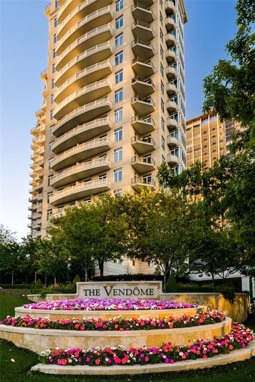Experience unparalleled luxury and the most breathtaking views of Dallas from the prestigious Vendome penthouse, nestled in the heart of Turtle Creek, Dallas. This exquisite newer construction residence offers a rare opportunity to own a sophisticated home atop the renowned Vendome high-rise, where elegance meets comfort.  Boasting high-end finishes throughout, the open-concept kitchen seamlessly connects to a flowing floor plan designed for both entertaining and everyday living. The private primary suite is conveniently located on the first level, complemented by sunlit living spaces, guest bedrooms with en suite bathrooms, a spacious private office, and four dedicated parking spaces plus additional storage.  Residents enjoy best-in-class amenities including 24-hour concierge service, valet parking, top-tier security, clubroom, catering kitchen, a resort-style pool and spa, private cabanas, and a state-of-the-art fitness center equipped with the latest technology.