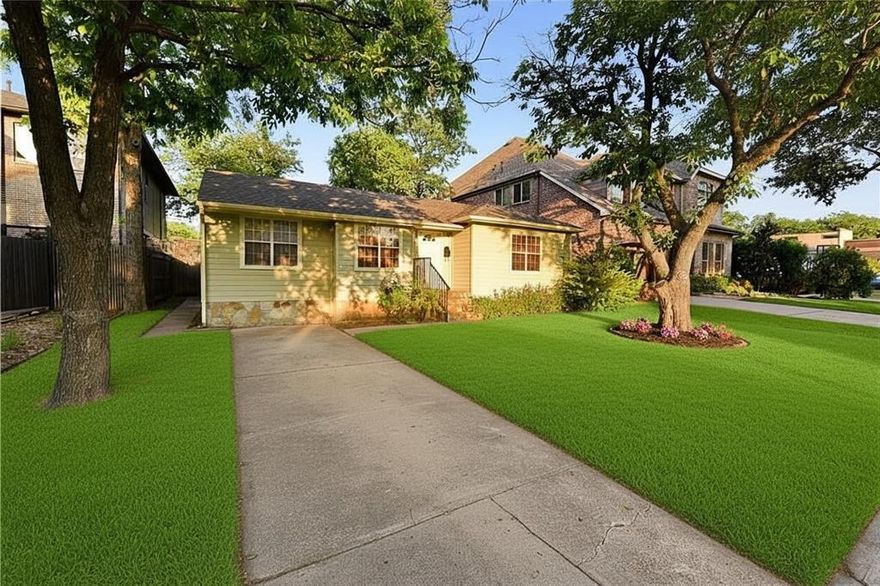 This charming home located in Bluffview provides a comfortable lifestyle in the heart of Dallas. Now you can enjoy the outside while sitting in the comforts of sun room or game room.  The eight-foot-tall wooden fence provides wonderful place to relax, play and keep your pet happy.  Excellent topography with many large mature trees.  Enjoy all this comfort in one of Dallas’s premier neighborhoods.  This property is surrounded by multimillion-dollar homes. Hardwood floors throughout, granite and stainless appliances, ceiling fans, stack w-d, travertine floors, 2 car garage.