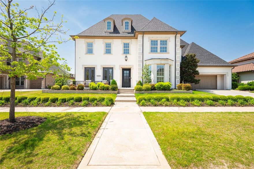 By Far the MOST POPULAR Darling Home Floorplan in Newman Village with A State-Of-The Art Theater Room Down!!  A Great Opportunity to Buy this Stunning 5-Bedroom Estate in a Prime Frisco Location — Where Solar Efficiency Meets Luxury Living. This exceptional 5-bedroom, 5.5-bathroom residence is nestled on an oversized lot in the heart of Frisco and delivers an unmatched combination of elegance, functionality, and eco-conscious living. Owned solar panels convey with the home and cover most of the electric bill, offering both sustainability and savings. Designed for entertaining, the expansive main floor boasts a grand living area, private office, and a walk-in bar with wine room. Guests will love the spacious suite with French doors opening to the charming front patio. The gourmet kitchen is the heart of the home—featuring quartz countertops, premium appliances, a large island, and bar seating. The luxurious primary suite is a serene retreat with its own sitting area, spa-like ensuite bath, and dual walk-in closets. Upstairs, you’ll find three generously sized bedrooms—each with a private full bath—plus a cozy reading nook and a versatile game room with built-in storage. Enjoy year-round outdoor living in the custom-designed backyard with built-in seating and a cozy gas fireplace. Additional highlights include fresh interior paint (2024), a convenient pet shower in the laundry room, and thoughtful upgrades throughout.  Perfectly positioned across from the community pool, tennis courts, and playground, this home offers easy access to top-tier amenities without obstructing your view. Enjoy unbeatable convenience with direct access to the Tollway and proximity to The Star, Legacy West, and the brand-new PGA headquarters.
This home truly checks every box—luxury, location, and lifestyle.