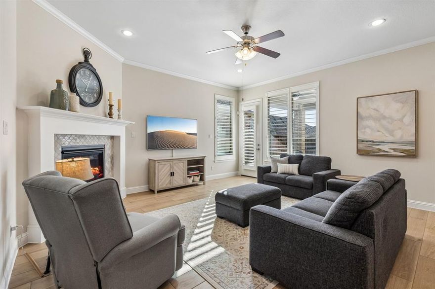 Located in the Berkshire community of Fort Worth Texas in Tarrant County & zoned to Northwest ISD, this 4 bedroom, 3 full bathroom home offers approximately 3,182 square feet of two story living built by K. Hovnanian Homes in 2016. Positioned near Highway 287, Blue Mound Road & Interstate 35W, the location provides convenient commuter access toward the Alliance Corridor & Downtown Fort Worth, while remaining close to Alliance Town Center & Presidio Towne Crossing. 

Buyers exploring homes in Berkshire in Fort Worth Texas may appreciate the balance of neighborhood living with access to community amenities including a pool, playground, clubhouse & walking trails. 

If you are searching for 4 bedroom homes in Fort Worth Texas within Northwest ISD, the floor plan offers an open concept layout connecting the kitchen, dining & main living areas to support both daily living & entertaining. 

The main living area is centered around a gas fireplace with tile surround & decorative mantel, creating a comfortable focal point for gatherings. 

The kitchen features generous cabinetry, under cabinet lighting & an open design, making it ideal for both everyday use & hosting. 

The primary suite provides a private retreat with an ensuite bath including dual sinks, granite countertops, separate shower & walk-in closet. 

Interior updates include premium wood look tile flooring installed in 2025, plantation shutters & tall ceilings that enhance natural light throughout the home. 

Upstairs, a spacious game room with multiple windows offers a separate area for entertainment, work or additional living space. 

Outdoor living includes a covered patio with added pavers, creating a usable space for grilling & entertaining. 

This property offers a strong combination of open layout, recent updates & positioning within the Fort Worth Texas market near the Alliance corridor.