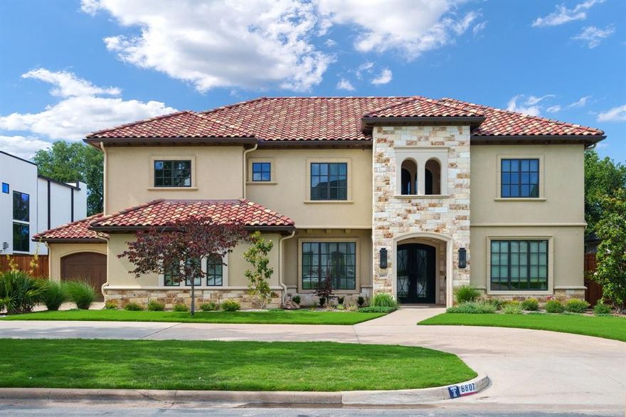 Custom Mediterranean Luxury with Premier Finishes & Outdoor Oasis

Built in 2016 by Desco Fine Homes, this stunning Mediterranean residence blends timeless elegance with modern functionality on a large interior lot in one of Dallas’s most coveted neighborhoods. With 4 bedrooms, 4.5 bathrooms, and an additional 779 sq. ft. of partially finished attic space, this home offers ample room to live, entertain, and grow. (Renderings are available)

The main level features a luxurious primary suite and a secondary bedroom—perfect for guests or multigenerational living. Rich hardwood floors, custom cabinetry, and designer lighting elevate every room. The gourmet kitchen is a chef’s dream, boasting a full Thermador appliance suite with three ovens, a professional gas range, two dishwashers, dual sinks, a warming drawer, and a pellet ice maker. 

Designed for indoor-outdoor living, the backyard is a private retreat with a sparkling pool and spa, covered living and dining areas, a full outdoor kitchen, and a dog run. A three-car garage offers ample parking and storage, while a built-in Family Safe Room beneath the stairs adds extra peace of mind.

Additional highlights include a Generac whole-home generator, tankless hot water heaters (2), a water purification system, Sonos sound system, thoughtful floor plan, and superior craftsmanship throughout. Located near top-rated schools, shopping, and dining, 6807 Orchid Lane is the ultimate in luxury and lifestyle.