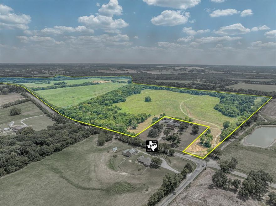Rare opportunity to own 587 acres in Sherman, TX located within 5 miles of US Hwy 75, Hwy 82 and downtown Sherman. This site has approximately 11,000ft of road frontage and borders three road: FM 697 on two sides, JP Cave Rd and Independence Springs. There is gentle topography on the majority of the property and some flood plain located on the very south side of the property along the southern border. This land is located in Sherman ISD and is partially in Sherman's ETJ and partially in the County. There are minimal easements on the property, and it is agriculturally assessed. The land is partially in Pink Hill water CCN and partially in Sherman's water CCN and fully in Sherman's sewer CCN. Water and sewer are roughly 2 miles to the west.