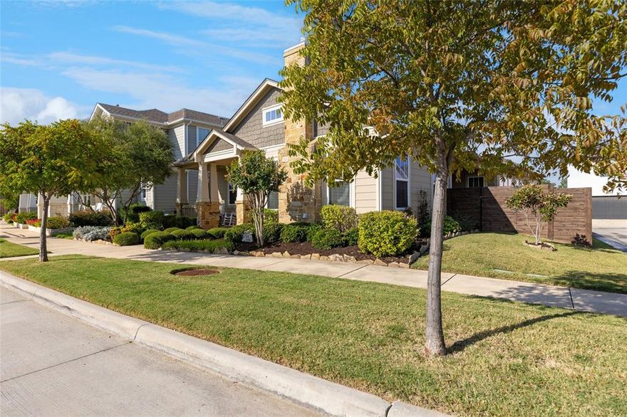 Welcome to Hometown! This stunning custom-built home, crafted in 2017 by Peyton Thomas Homes, is a true gem. Nestled in the sought-after Hometown community of North Richland Hills, this 3-bedroom, 2-bath residence showcases an inviting open-concept design. A charming front porch sets the tone as you step inside to a seamless flow between the living room, dining area, and gourmet kitchen. The living room features a cozy fireplace and a beam-accented tray ceiling, while the kitchen impresses with premium finishes, modern appliances, and a stylish layout perfect for entertaining or everyday living. A built-in desk area adds convenience for remote work or homework.
The spacious primary suite offers a luxurious retreat with dual vanities, a deep garden tub, separate shower, and an expansive walk-in closet. Enjoy outdoor living on the covered side patio—ideal for relaxing evenings or year-round gatherings.
Hometown residents enjoy exceptional amenities, including serene ponds and fountains, scenic walking and biking trails, lush parks, inviting gazebos, and beautiful art installations throughout the neighborhood.