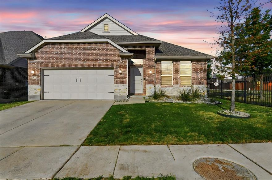 Located in the desirable Parkview subdivision and zoned to Keller ISD, this well-maintained 4-bedroom, 2-bath home offers over 2,100 square feet of functional, single-story living. Built in 2018, the home features a thoughtfully designed layout with split bedrooms, providing privacy and flexibility for families or guests.

The spacious living area is centered around a cozy fireplace and flows seamlessly into the kitchen and breakfast area, creating an ideal space for everyday living and entertaining. The kitchen is equipped with granite countertops, built-in cabinetry, and a pantry, offering both style and practicality.

The primary suite includes an ensuite bath with dual sinks, a linen closet, and a walk-in closet. Additional highlights include a dedicated dining area, a den or flex space, and a covered patio perfect for relaxing outdoors.

Situated on a landscaped corner lot with a 2-car garage, this home combines comfort, convenience, and location with easy access to shopping, dining, and major highways.
