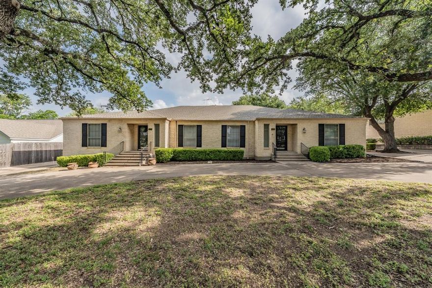 This beautifully updated half duplex is part of two full duplexes on this block that were custom-built by famed Fort Worth grocer Roy Pope for his family members.  The other side of this duplex at 5120 Lovell is also for sale for $375,000, providing the opportunity to live in one side and keep renting the other side - or enjoy rental income from both. From the formal entry hall, enter the large open living & dining area. The dining area has a charming built-in hutch with Ann Sacks tile backsplash. This home has a very impressive kitchen and breakfast area with updated Shaker style cabinetry with quartz countertops & stainless appliances including a gas cooktop, dual convection oven & dishwasher. The kitchen also has a built-in desk, a pantry & sliding doors opening to a large covered patio. Enjoy the impressive primary suite with a huge bedroom & the updated ensuite bath. The spacious guest bedroom has access to the fully updated guest bath. Since this home was custom-built, it also features ample closet space. The attached 2-car garage has an EV charger and lots of extra parking space in the driveway area and also a yard area. In addition to the modern features and well maintained systems, this home has a dedicated air filtration system that prevents odors between the two sides and improves air quality.