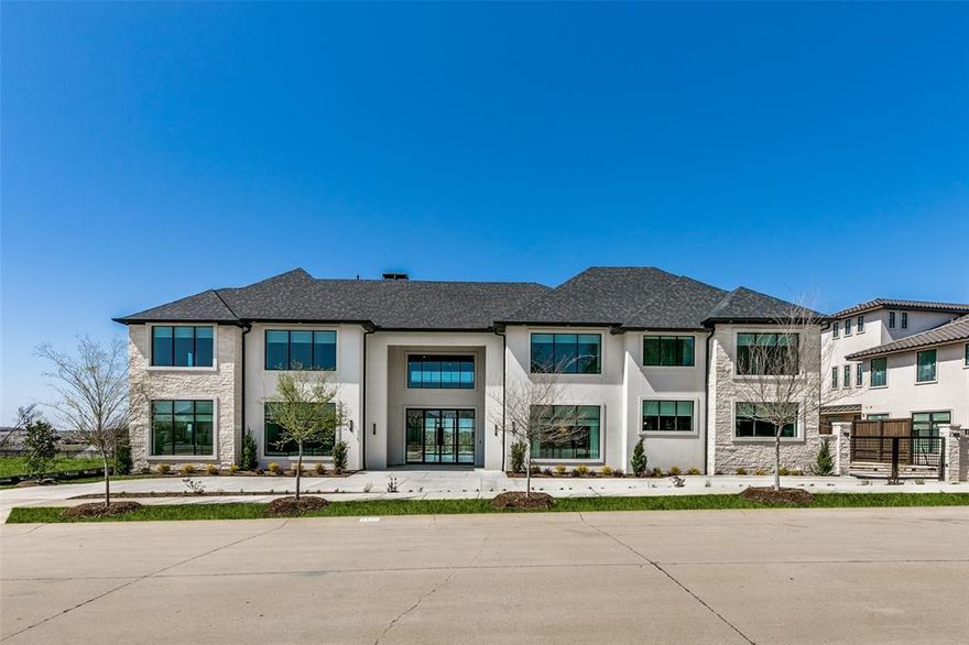 Stunning Custom Home situated in Prestigious, Guard Gated Community of Enchanted Hill. This Modern Masterpiece epitomizes refined elegance and sophistication. The Impressive Curb Appeal features a circular driveway, gated driveway entry, and grand double glass doors that make a striking first impression. The Expansive Dining Room boasts Custom Drapes, a stunning Italian Chandelier, and a impressive Wine Room. A chef's dream, the kitchen seamlessly opens to the main living area and provides easy access to the covered patio-an ideal layout for entertaining. The Luxury Cabinet Rich kitchen is truly a chefs delight with top of line appliances, a built in frig & coffee maker and grand gathering island.  Out of view you will be pleasantly surprised to find the perfect Scullery Kitchen with additional appliances and cabinet storage. Other amazing features include an Elevator, a Media Room, Golf Simulator Room (sf is not included, approx 500sf), Spacious Home Office with wall-to-wall built-ins. The Luxurious Primary retreat features a cozy fireplace, an elegant spa-like bath, separate vanities with ample storage and a custom-designed closet.  Every bedroom offers generous space, ensuring comfort and versatility and each includes its own ensuite bath. There is a third laundry room on the second level. The backyard Oasis features an extended covered patio, a built-in grill and bar top for seating, a sparkling pool with fountains, and multiple seating areas with ample space for outdoor enjoyment and long-range views!
3 laundry areas. Builder warranty.