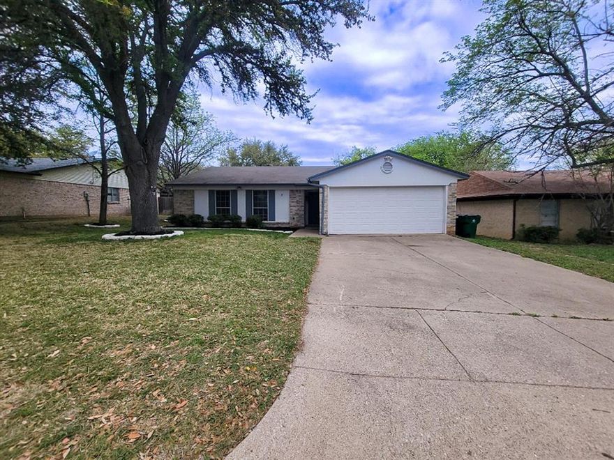 We do not advertise on FB Marketplace! Cute 3 bedroom 2 bath and 2 car garage home ready for move in. The school pathway is through Birdville ISD. Conveniently located close to 3 major  HWY's and expressways .  Large backyard with outside storage. The home has been resurfaced with paint and LVP flooring for a clean move in. Kitchen and baths have also been renovated. Application fee is $60 per person over the age of 18.  Self Guided Tours can be scheduled on the Showmojo site.