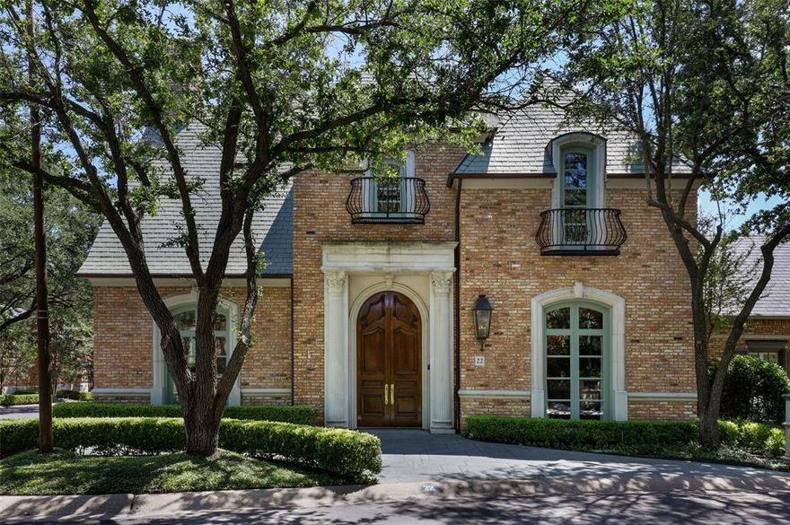 Excellent location! Stunning custom home with elevator in sought-after Caruth Homeplace. Elegant entry flanked by large formal dining and living area with fireplace. Master down with fireplace, built-ins, and large master bath. Spacious kitchen with island, breakfast bar, butlers pantry and breakfast room. Large family room with fireplace and beautiful built-ins open to the patio.  2 guest suites up, along with handsome study with wet bar and third living area. Abundance of storage space in floored attic along with cedar closet.  Separate guest suite above garage with full bath. As the homeowner, you will have access to the HOA tennis courts, pool, workout facility, and clubhouse,