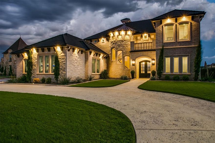 One of the premier luxury properties in highly sought after Resort on Eagle Mountain Lake! Sitting on just under half an acre with 3 large bedrooms & 3.5 baths with over 5,000 sqft of living space. The Resort offers a guarded gated entrance, clubhouse, golf, restaurant, pools, private boat ramp & more! This unique Mediterranean style custom home, built in 2019, boasts tall ceilings, large office, media room, game room, wine room and pool & hot tub which overlook the canal. Gallery kitchen has huge pantry, marble countertops, & all Jenn Air appliances. Grand entry into the home features a spiral staircase, open layout filled with large windows with breathtaking views of the lake, pool & backyard. Backyard was built for entertainment, travertine patio surrounding pool, lined with fire bowls & water features. Walkway from pool leads down to firepit close to waters edge. Smartest home you'll find, from your phone you can control pool, cameras, speakers, lighting, tv's & music! A must see!