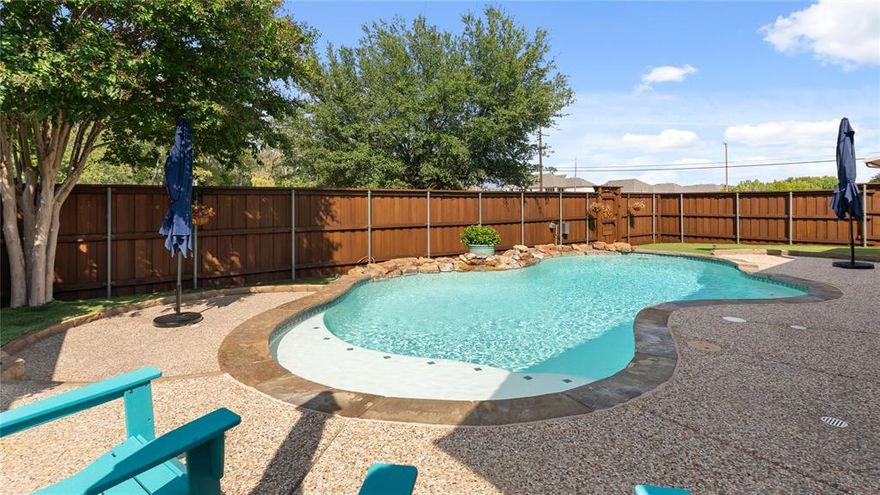 Impressive one-owner, 4 Bed, 4 Bath home built by K.Hovnanian, offering turn-key luxury in the highly rated Allen ISD. This property is defined by premium updates, energy efficiency, and an exceptional outdoor oasis.
Meticulously maintained, the entire residence has been refreshed with new interior paint,  features solid wood plank flooring throughout the main living areas and new carpet in the bedrooms. Architectural details shine with five striking contemporary chandeliers and four new ceiling fans.
The gourmet kitchen is a chef's dream, featuring a quartz-topped powered island and strategically placed illuminating electrical outlets. The primary ensuite is a tranquil retreat, showcasing new solid-surface countertops, a modern frameless shower, and updated fixtures. Even the hall bath has been renovated with new flooring, sink, lighting, mirror, and hardware.
Functional efficiency is guaranteed by a newly installed 18 SEER 2-stage HVAC system, promising superior comfort and significantly lower cooling bills. Flexible living spaces include a dedicated home office and a versatile upstairs game room ready to function as a fitness zone, play area, or creative studio.
The backyard is a private oasis.  Step out to your sparkling salt-water pool, covered patio (plumbed for gas), and low-maintenance turf. Best of all, a private gate provides direct access to a quiet greenbelt and walking trail, ensuring unmatched privacy with NO BACK NEIGHBORS. Enjoy community amenities including parks, a community pool, and a catch-and-release fishing pond.
This is a rare opportunity to own a fully updated home that combines luxury, efficiency, and a prime McKinney location.  Conveniently located near schools, shopping and entertainment, with quick access to both the 75 & 121 freeways.