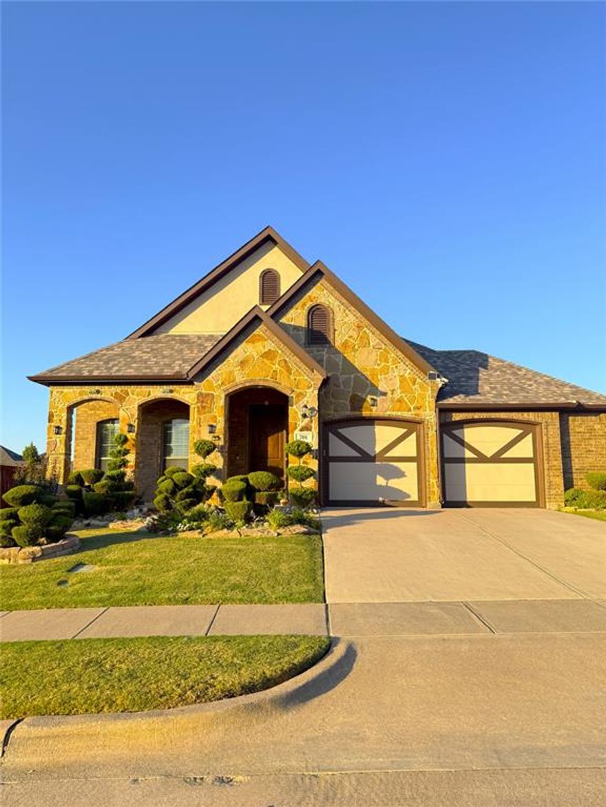 Welcome to this move-in ready, cozy home, located in the highly desirable Mansfield school district. As you pull up to the front of the house, notice the beautiful landscape and the front porch sitting area that greets you. Walk through the front door and you still see a welcoming foyer with a design circular tray ceiling. To the left of the front door is a spacious room with French doors that can be an office, kids play room, another bedroom, or practically anything you desire. Further down the foyer, to the right, is a hallway that leads to 2 secondary bedrooms and a bathroom in between. Opposite from the hallway, you will be greeted with the open layout kitchen that looks into the breakfast nook and spacious living room. The kitchen features eat-in island, decorative wood vent hood, and gas cooktop. Notice the gorgeous stone accent wall and fireplace along with extensive crown molding throughout, and no carpet anywhere. Off the living room is a formal dining room or you can make that another living room if desire. Next to the formal dining room is the hall leading to the primary bedroom, which features bay windows, a spacious bathroom with dual sinks, separate tub and shower. As you step in the backyard, you will see a covered patio, perfect for those morning coffee and evening tea, and the crown jewel of the house, which is the ginormous yard! Image setting up playground, a soccer net, having a cookout, or just have the kids running around, the possibilities are endless. This property is centrally located less than 10 mins from everything you need such as restaurants, grocery shops, the freeway, movie theater, and the new HEB. There are multiple parks and schools nearby. Come check this out today and don't miss it. We do not accept Section 8 vouchers.