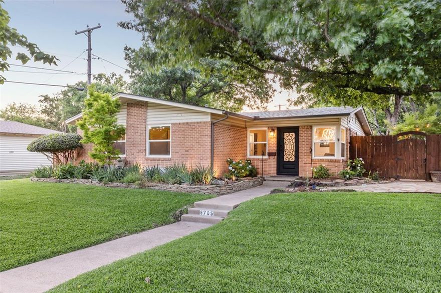 This refreshed mid century ranch blends classic style with modern updates and an outdoor space that’s nothing short of a spectacular private retreat. The star of the show? A stunning koi pond water garden, complete with a river rock stream and cascading waterfall that fills the backyard with the tranquil sound of flowing water. Whether you're entertaining or unwinding, this serene escape is designed to impress.

Inside, fresh paint and newly refinished original hardwoods set the tone. The updated kitchen and bathrooms combine style with functionality, while the huge primary suite is a true sanctuary featuring patio doors that open to a private, turfed garden. The home’s second living area opens to a flagstone patio overlooking the zen garden, perfect for gatherings. Additional thoughtful touches include energy efficient double-pane windows, a spacious walk in pantry, tankless water heater and an electric car charger in the garage.

With lush landscaping, amazing drive up appeal, and thoughtfully curated indoor and outdoor spaces, this home is a peaceful haven in the heart of the city. Conveniently located close to White Rock Lake, Casa Linda Shopping Center and the Arboretum and with quick access to trails, nature, and vibrant city life this is truly a unique property.