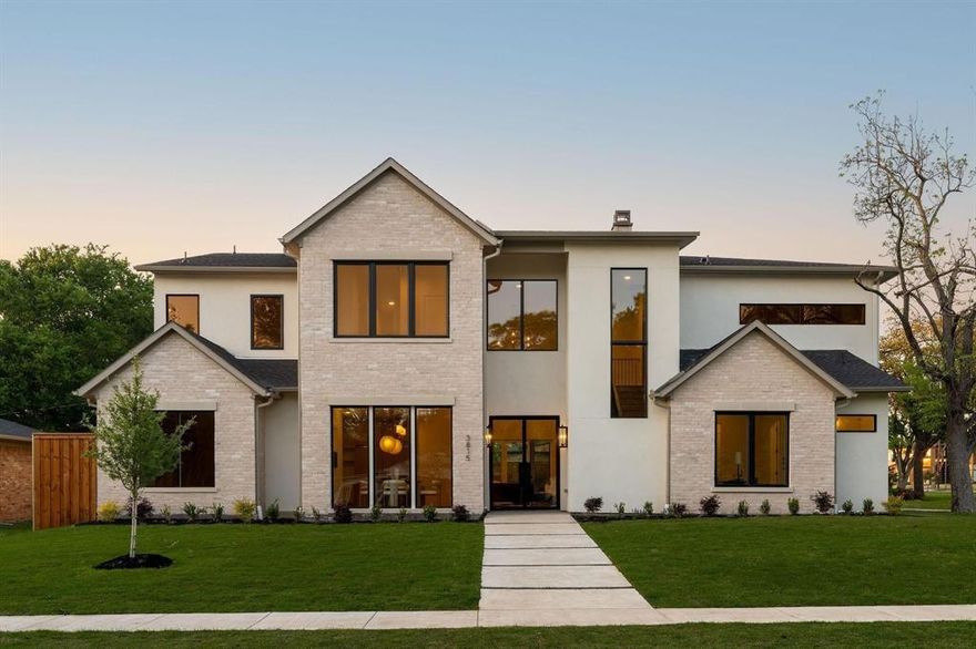 Located in sought after Midway Hollow, this new construction home is replete with 6 bedrooms, 5 baths and 2 half baths, multiple living areas, a chef's kitchen, butler's pantry and an oversized covered outdoor patio with fireplace and outdoor kitchen. Encompassing the perfect blend of transitional modern architecture and luxury finishes with over 4800 square feet, the amenities of the home include Viking appliances, quartzite countertops, 3 fireplaces, and white oak floors. The first floor provides the perfect blend of living and entertaining with the spacious family room that opens to the kitchen and dining room, all of which is highlighted by the double height ceilings and large windows providing abundant natural light. The primary bedroom downstairs is a retreat with dual vanities, oversized spa-like shower with soaking tub and a large walk-in closet and a fireplace. Four additional en-suite bedrooms as well as multiple living areas, media room and game room complete the second level.