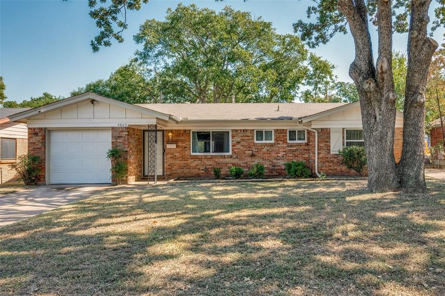 You have found your next place to make all of your future dreams come true. Two Garages. Workshop for projects or converting to a second living quarter. Perfectly nestled between downtown Fort-Worth and AT&T stadium. Even closer to lake Arlington! This one story home was built to last. Well established mature neighborhood with an interior over sized lot with separated back yards for pets and entertainment to have their own space to enjoy. Storage shed for those odds and ends. Galley style kitchen awaits your ideas with incredible potential. Gas stove for proper cooking on those memory making holidays. Three spacious bedrooms for those quiet nights and a cozy living and dining combo for friends and family to visit. Dual drive ways offer plenty of off street parking. Fresh paint. Updated doors with privacy blinds and security door if you'd like just a little more sunlight. Updated windows are large and inviting with added energy efficiency. Step inside so you can see just how solid of a build this home is.
