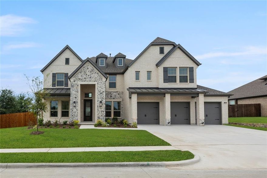 MLS# 20972812 - Built by First Texas Homes - Ready Now! ~ Located in Woodcreek, Fate, TX, this thoughtfully designed home offers 5 bedrooms, 4 bathrooms, and 4002 sq ft of flexible living space that’s built for real life. Whether you're gathering with loved ones or enjoying a quiet moment, this home gives you the space — and comfort — to do both. Inside, you’ll find features like a stunning elevation with a front porch and a three-car garage located on a corner homesite. Inside, a dramatic curved staircase, and an 18' flat-ceiling family room with double stacked windows create a grand feel. The gourmet kitchen boasts stainless steel appliances, double wall ovens, and an expansive island; upstairs, a media room includes a wet bar, designed to make everyday living easier and more enjoyable. With close access to I-30 for easy commutes to Downtown Dallas and Rockwall, with access to shopping, dining, and Lake Ray Hubbard adventures, you’ll enjoy the convenience of everything you need—without giving up the peace of coming home. If you’re looking for a home that fits your life, we’d love to show you around. Schedule your private tour today.