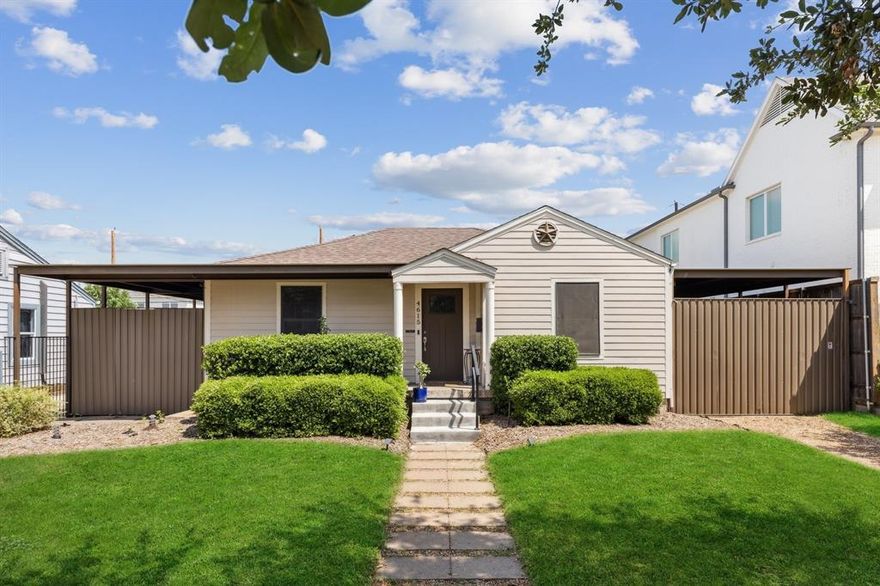 This stunning, updated 1-story home perfectly combines style, comfort, and modern convenience. Bathed in natural light, the open and airy interior showcases a versatile neutral palette that complements any décor. With two spacious living areas, effortless living and entertaining await, while the gourmet kitchen—featuring a center island, stainless steel appliances, and sleek finishes—is a chef’s dream. Durable, stylish vinyl flooring flows throughout, adding both warmth and practicality. The primary suite offers a private retreat with a spa-like bathroom, dual sinks, and elegant fixtures. Step outside to a backyard oasis with updated landscaping, room for gardening, flower boxes, or a cozy fire pit, and opportunities to grow fruit trees—peach, nectarine, plum, and fig. Modern upgrades include a new HVAC system and a 240-volt electric car charger, ensuring convenience and efficiency. Ideally located just minutes from parks, coffee shops, fitness centers, trendy restaurants, and only 5 miles from Dallas Love Field Airport, this home is a true gem. Don’t miss your chance to make it yours!