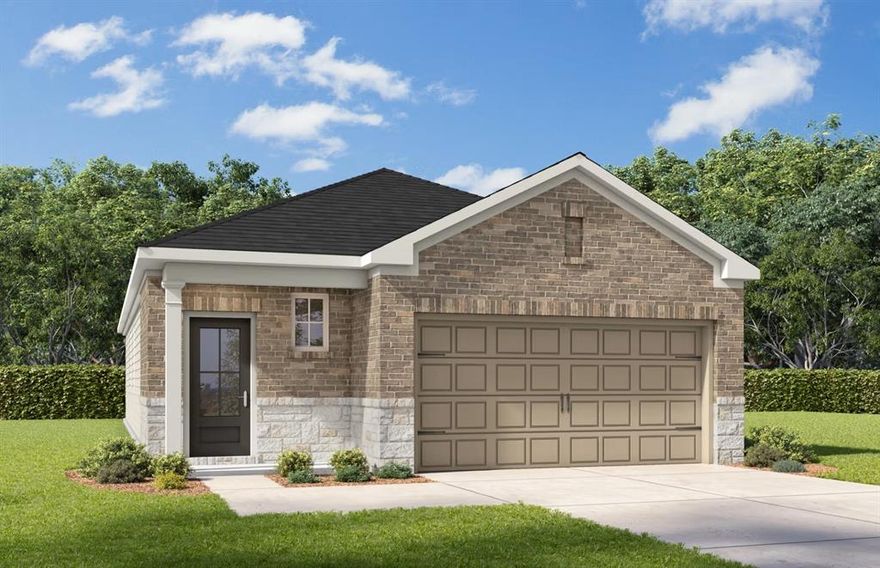 Welcome home to The Frio! Enter the home to a welcoming foyer before making your way to the spacious, open concept family and kitchen area. Unwind in the primary suite that features a large walk-in closet. This floor plan has a total of three bedrooms and two bathrooms as well as a two-car garage and included covered patio.