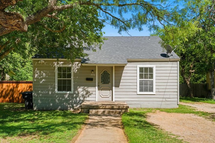 Updated centrally located 3 Bedroom south Abilene Home. New Heating and Air Conditioning. Freshly painted interior. Original hardwood flooring and new carpet in bedrooms. Modern windows and fixtures throughout. Custom kitchen cabinets, gas range stove, and fridge included. Full size utility room with washer and dryer hookup. Mature trees and large backyard.