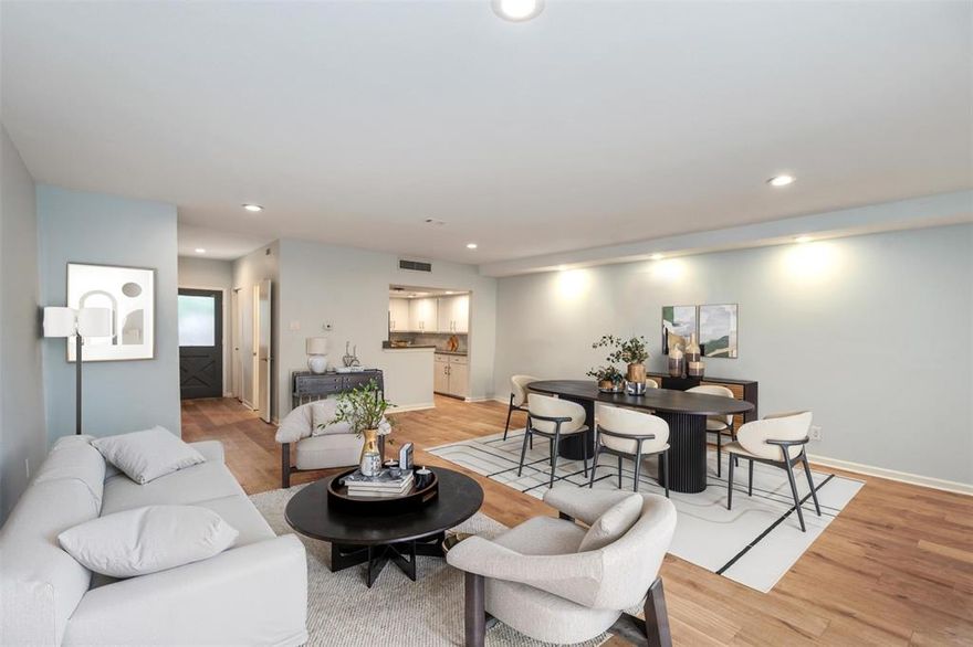 This stylishly updated condo truly has it all—modern finishes, flexible space, and a location that puts you right in the heart of Dallas. Just minutes from SMU, White Rock Lake, Central Market, and Snider Plaza—and close to DART and some of the city’s best dining and shopping—you’ll love how easy it is to balance work, play, and everyday living.
Step inside to an open-concept layout with updated granite countertops that makes entertaining effortless. The spacious floor plan includes two primary bedrooms, each with a walk-in closet and its own beautifully updated ensuite bath.
Located within the sought-after La Fontaine community, this corner unit overlooks a New Orleans–style courtyard with a fountain and a canopy of oak trees. The first floor is filled with natural light and opens to a private, fenced patio—perfect for grilling, entertaining, or relaxing with a pet. Upstairs, you’ll find two dual primary suites, three walk-in closets, and plenty of storage. Additional highlights include Pergo WetProtect waterproof flooring, plantation shutters, a stacked washer-dryer, and a SimpliSafe alarm system.
Community amenities feature a gated pool surrounded by mature trees. One covered parking space is included, with convenient access to major highways. With two bedrooms, two and a half baths, and 1,350 square feet across two levels, this home is the perfect blend of urban energy and comfortable living, all within walking distance to Greenville Avenue, Central Market, Ridgewood Trail, and minutes from SMU.