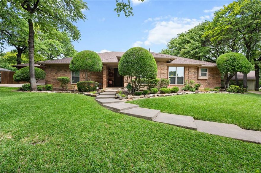 Located in sought after SW Arlington, this spacious 3 BR, 2 full and 1 half bath home offers versatile living and exceptional outdoor amenities just minutes from Lake Arlington and the nearby boat ramp. Inside, you'll find 3 separate living areas, providing flexibility for entertaining, relaxing or working from home. The bright and inviting main living space is filled with natural light, while the sunroom offers serene views of the backyard and sparkling swimming pool. The kitchen features abundant cabinet storage and a built in refrigerator, along both a cozy breakfast nook and a formal dining area for gatherings. Step outside to your own private backyard oasis, complete with lush landscaping and an oversized diving pool, perfect for enjoying Texas summers. A standout feature of the property is the detached outdoor structure, thoughtfully designed to include both a workshop and expansive covered patio. The patio area offers generous cabinet and counter space, granite countertops and a sink making it ideal for outdoor entertaining.  The workshop includes full electrical service with 110V, 220V, water heater and a convenient half bath to service both workshop and patio. A rare combination of indoor space, outdoor living and functional extras, this home is ready to fit a variety of lifestyles.  **Information herein deemed reliable but not guaranteed **. **Sellers are licensed realtors**Many Items in home are for sale**