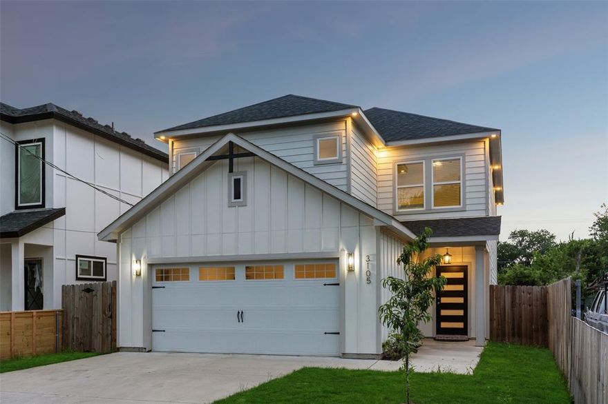 Experience contemporary living in this 2022-built modern farmhouse in West Dallas. This stunning home blends high-end style with everyday comfort, featuring a bright, open floor plan and soaring ceilings that radiate fresh appeal. The heart of the home is a gourmet kitchen that seamlessly integrates with the spacious living and dining areas. It boasts luxury vinyl plank flooring, sleek custom cabinetry, a walk-in pantry, and a massive quartz island perfect for entertaining. Upstairs, you’ll find a private retreat with four bedrooms and a versatile second living area, ideal for a home office or playroom. The oversized primary suite offers a double vanity and a generous walk-in closet. Bathed in natural light, the entire home feels airy and inviting. Located in the booming Juarez Heights area, you are minutes from Trinity Groves, Bishop Arts, the Design District, and Uptown. With quick access to major freeways and a two-car garage, this home offers the ultimate Dallas lifestyle. Whether you’re heading to the Perot Museum or the Dallas World Aquarium, the best of the city is at your doorstep. This isn't just a house; it’s your new haven in the heart of it all!