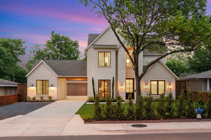 Welcome to 6739 Walnut Hill Lane, a stunning new construction by R-K Builders in the prestigious Crestmanor Estates. This elegant 5-bedroom, 6-bathroom home showcases timeless traditional architecture with a light-colored brick façade and thoughtful design throughout its 4,778 square feet.
The interior features an open, flowing layout perfect for both everyday living and effortless entertaining. Highlights include a gourmet kitchen with a Thermador appliance package, a large island, and custom cabinetry, along with a spacious primary suite and generously sized secondary bedrooms each with en-suite baths and walk-in closets.
Additional highlights include a dedicated office, a game room, a media room, and abundant natural light. Custom noise-cancelling windows ensure peaceful living, while the home offers flexible parking for up to 6 cars outside, plus a 3-car attached garage.
Set on a beautifully landscaped lot in Dallas ISD with access to Preston Hollow Elementary, Benjamin Franklin Middle, and Hillcrest High, this new construction home delivers luxury, comfort, and modern living at its finest.