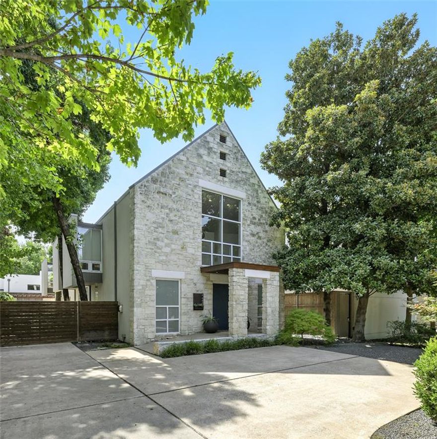 This beautiful contemporary is the perfect blend of urban design and modern sophistication in the heart of the Knox-Henderson District. Built in 1995, the single family three-story home was designed by notable Texas architect Ron Wommack and features three bedrooms and three living areas, making it a wonderful home for buyers seeking private guest or kid's rooms. Walk in to be greeted by a dramatic iron staircase that takes you to the main floor with living, dining and kitchen. This spacious and open area features beautiful custom concrete floors with marble inlay, an abundance of natural light, soaring 12 foot ceilings and cantilevered windows. The Chef’s kitchen features leathered black granite counters, a butler’s pantry with spacious floor to ceiling cabinets, coffee bar and breakfast nook, perfect for your morning coffee. The light and bright master bedroom is also located on the second floor and includes white oak flooring, windows overlooking the back yard and a renovated master bath. Enjoy two walk-in closets, marble counters, dual sinks and soaking tub. An attached den is ideal for reading a book or watching your favorite Netflix movie. From the master, there is a stairway to an open loft which can work as an office, music room or workout area. Since purchasing in 2014, the owner has extensively renovated converting the garage to an additional first floor living area that flows seamlessly into an expansive yard with lap pool, pergola and patio with artificial turf, perfect for entertaining. Two additional bedrooms round out the first floor with adjoining baths and side patios. This modern masterpiece is an easy walk to the beloved Katy Trail, a former railroad that is now a jogging and cycling route. Knox-Henderson is one of the city’s most vibrant districts with upscale dining, cafes and high-end shopping. The home is located just minutes to downtown Dallas, West Village and airports.