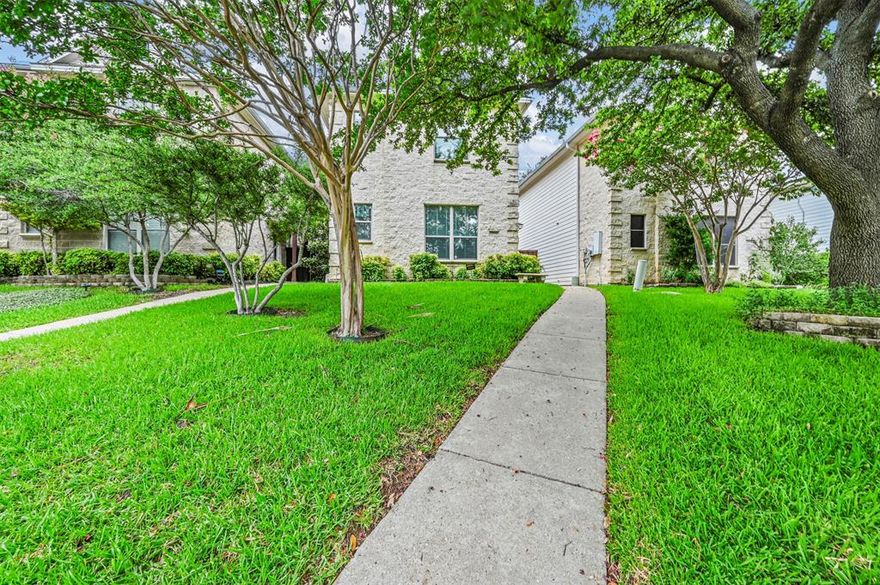 Luxury & Location!  Beautiful contemporary 2 story 2 bedroom garden home ready for an immediate move in.  Open layout with soaring ceilings, huge double pane windows for tons of natural light, split double master floorplan with all the bells.  Open kitchen features pale wood cabinets accented by sleek granite countertops, breakfast bar and cabinets galore!  Black and stainless steel appliance package includes stove, dishwasher, microwave and side by side refrigerator.  Both bedrooms boast custom walk in closets and ceiling fans.  Bathrooms offer walk in showers, granite countertops and upgraded fixtures.  Fullsize washer & dryer area, alarm system, zoned HVAC and so much more!  Beautiful and quiet community with club house, dog park, sparkling community pool and sprinkler system!  Water and trash service is included in the HOA. Serene privacy fenced back yard with open patio, stone pathway and sitting area perfect for summer nights! This one won't last long!
