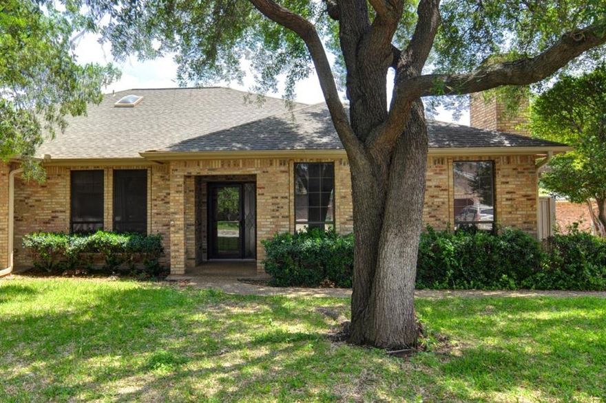 GREAT LOCATION....close to schools, shopping, restaurants and easy access to I20 and Chisholm Trail Parkway. Lovely 3 bedroom 2 bath duplex with 9 ft. Ceilings, tile floors and carpet in the bedrooms. Wood burning fireplace in living area as well a wet bar area.  Double sinks in Master Bath with tub and separate shower. Split bedrooms, Master in front, with two bedrooms in back. Large guest bath. Cedar Pergola on side patio, double garage with iron fenced back courtyard. Oversized double garage.  Galley kitchen with lots of cabinet space.  Water and trash included as well as lawn cre.
 $50 application fee for 18 years and older.  Truly a MUST SEE!!!