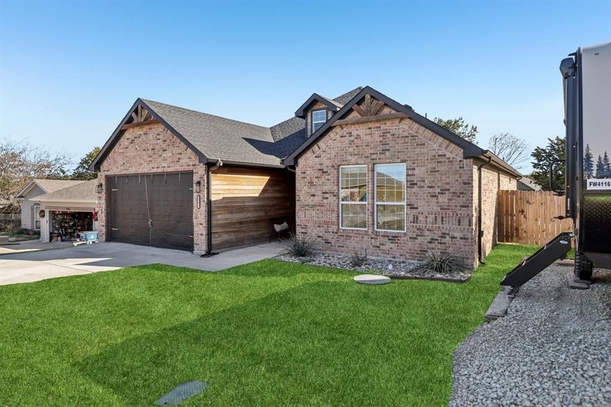 Beautiful and like brand new custom built one owner home located in Canyon Creek. Every attention to detail and upgrade has been built into this home. Custom built in 2022 and featuring 2030 square feet this home has 3 full bedrooms, 2 full bathrooms, 1 half bath, a separate office, a large open and functional kitchen, breakfast area, a separate full size utility room, a large primary bedroom and primary bath. Large secondary bedrooms with walk in closets. When you walk into this beautiful home all the custom features become apparent and visible. Elegant entry with beautiful custom paint and wainscoting. Just off the entry is the office with custom French doors, a built in desk, cabinets, and drawers. Bedrooms 2 and 3 are on the opposite side of the entry and feature very sizable rooms with ceiling fans and walk in closets. Continue into the home and it gracefully opens up to the super size living room, kitchen, and breakfast area. Living room features wood look tile flooring, elegant electric fireplace, built in shelves, ceiling fan, wall mounted flat screen tv, and ample windows. Breakfast area has beautiful view out to the backyard. How about this fully functional kitchen! Quartz look countertops, large kitchen island, full stainless appliances, walk in pantry, and tons of cabinets. Utility room features built in cabinets, folding area, full utility sink, and full size washer and dryer space! Primary bedroom is to die for! Extra large with ample windows and a lead into the ensuite bath. Primary bath features an oversized walk in shower, soaking tub, double sinks, walk in closets, and quartz look countertops. A truly remarkable home! Outside you will find wonderful features! Covered front porch, 2 car driveway, and 2 car garage with opener. Front yard also has a separate RV parking space! Gutters. Beautiful full sod, landscaping, and sprinkler system. Backyard features a covered back patio, mature trees, wood privacy fence, and above ground pool! A must see home!