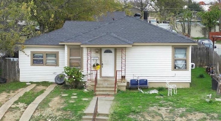 Investor only! 3 bed, 2 bath home with a large backyard and big shop in the back ideal for a workshop, storage, or potential mother-in-law suite. Roof replaced approximately 4 years ago. Conveniently located minutes from Downtown Fort Worth. Property is being sold AS-IS. Cash or hard money only. No seller repairs. Buyer and buyer’s agent to verify all information.