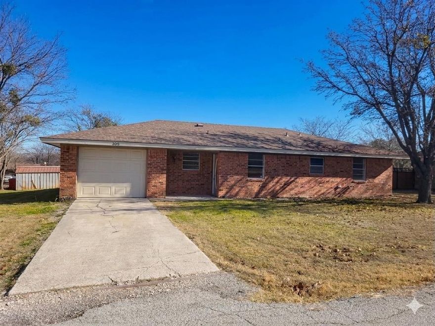 Opportunity knocks in Chico, TX, near Lake Bridgeport! Turn-key investment or great starter home. This cute home offers immediate rental income with a tenant already in place through December 2026. Inside, you'll find an open floor plan with durable ceramic tile flooring throughout, making the home both functional and easy to maintain. The large backyard provides plenty of space for outdoor activities, pets, or future customization. Major updates provide peace of mind, including a new HVAC system installed in 2023, new roof in 2025, new water heater in 2022, a new garage door in 2025, and updated bathrooms. Whether you're an investor looking for steady income or a buyer planning for a future home near Lake Bridgeport, this property offers flexibility and value for quiet country living. Chico offers quaint boutique shopping and dining, yet only 15-20 minutes from Bridgeport and Decatur for more options. There is no survey.