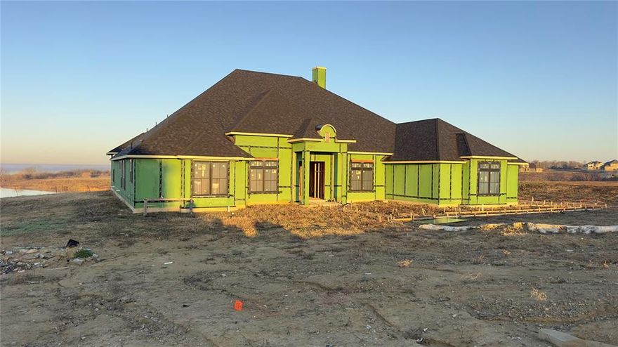 NEW LOWER PRICE FOR THE HOLIDAYS - BRING YOUR BUILDER, Property is for sale in Existing Condition roughly 50% complete.

ABSOLUTELY BEAUTIFUL VIEWS! Nestled on a scenic 1.76-acre lot in Forney, TX, this new build offers a rare opportunity to customize your dream home from the ground up.The Polo Ridge Community is an 800-acre master-planned community just south of I-20 near the Trinity River. Upon completion, it will feature over 1,000 spacious homes, with the 1st phase of 200+ homes surrounding 2 scenic lakes off FM 2757. Residents will enjoy hiking and biking trails, easy access to shopping and dining, and top-tier education in the Forney ISD. 

Designed as a 4,522 sq. ft. single-story residence, the home features four spacious bedrooms, each with its own full bath, plus two half baths. The primary suite boasts a spa-inspired bathroom and a generous walk-in closet. Thoughtfully designed for modern living, the floor plan includes two offices, a media room, and a versatile flex space. 

Enjoy breathtaking lake views from the covered patio and the peaceful setting of this premier community known for its excellent schools. The home also includes a 745 sq. ft. three-car garage and is designed with energy efficiency in mind.

Since the build is currently incomplete, you have the unique advantage of selecting your own finishes and adding personal touches throughout. While originally designed by Wyatt James Custom, the home will not be completed by them. We can connect you with a trusted builder we’ve worked with, or you can bring in your own builder to finish the project to your specifications. Don’t miss this opportunity to personalize a luxury home with stunning lake views in one of Forney’s most sought-after communities.