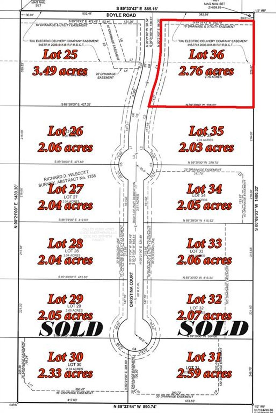 7221 Christina Court has 2.76 acres, 329'x370', Legacy Ranch is a neighborhood located northwest of Krum, TX. Legacy Ranch provides 36 lots, ranging between 2-3 acres, Legacy Ranch is developed for a Very Special Group of People that Understand the Love and the Benefits of Country Living. Where You can have a Shop or Barn for Hobbies or Animals that Bring the Bodies and Emotions back to a Tranquil State. Have Space where Someone can take the Time to Slow Down and Appreciate the Simple Pleasures of Life, Again. To provide a Home for Children and Adults where Outside Activities can reduce the Dependencies of Electronic Devices. Krum provides a Great School System, and the Bus will Pick up your Kids. This will be a CC&R in place! no HOA!