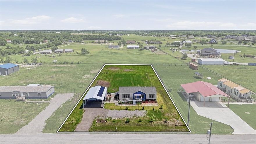 Welcome to your slice of country living with modern comfort at 1113 Caroline Court in Howe, Texas. Situated on just over one acre, this well-maintained 3-bedroom, 2-bath home offers the perfect blend of space, functionality, and peaceful surroundings—all with no HOA.

Built in 2021, this single-story home features an open-concept layout designed for everyday living and easy entertaining. The spacious living area flows seamlessly into the kitchen and dining space, creating a central hub for gathering. 

The primary suite offers a comfortable retreat with ample space, while two additional bedrooms provide flexibility for guests, a home office, or growing households. 

Step outside and enjoy the wide-open possibilities of your 1+ acre lot—ideal for outdoor living, gardening, or simply enjoying the quiet of country life. The property is serviced by city water and an aerobic septic system, and includes a 2-car garage with generous space. The garden has already been started, and tomatoes are on the vine, ready for fresh salsa.

Energy-conscious buyers will appreciate the added benefit of solar power, helping reduce utility costs while increasing efficiency.

Located in Howe ISD with convenient access to Hwy 75, this property offers an easy commute while still delivering the privacy and freedom of rural living.

If you’ve been searching for space, newer construction, and flexibility—all at an accessible price point—this property checks the boxes.