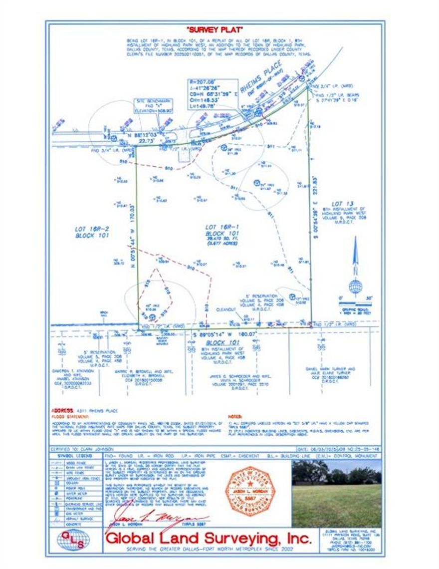 Beautiful 0.677-acre treed lot; graded and ready to build your dream home! Located on one of the most desirable streets in Highland Park and within walking distance to Highland Park Village, Bradfield Elementary, and various park, shops and dining. The current lot is 29,470 square feet (new survey attached).