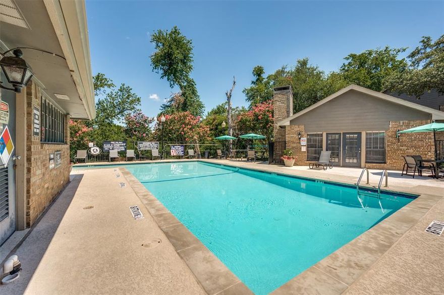 Discover your perfect retreat at this charming one-bedroom, one-bathroom condo in a gated community. With an ideal open floor plan, every inch of space is thoughtfully utilized for maximum functionality and comfort. Wonderful wood burning fire place to center your living room around. Spacious bedroom with walk-in closet. Located behind The Clubs of Prestonwood - The Creek golf club, you'll relish serene views and a tranquil atmosphere. Community amenities include a fitness center, clubhouse for gatherings and sparkling pool directly across from your unit! Great location in-between the tollway and Preston to easily get around and near several great restaurants and shops in Prestonwood Place.