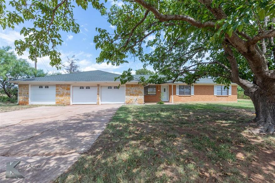 Great family home on 1.5 acres in Jim Ned Schools! This home features an open, split floor plan with a bonus room off of the kitchen that would make an excellent guest room or very large media and game room! Could also easily be made a primary suite with the addition of a bathroom. This property is very secluded with no neighbors in sight and perfect for quiet country living with plenty of room for a shop, or to dig a stock tank! The possibilities are endless with this home! Featuring fresh paint and trim, updated bathrooms, and new flooring throughout! Don't miss your chance to call this country charmer home!