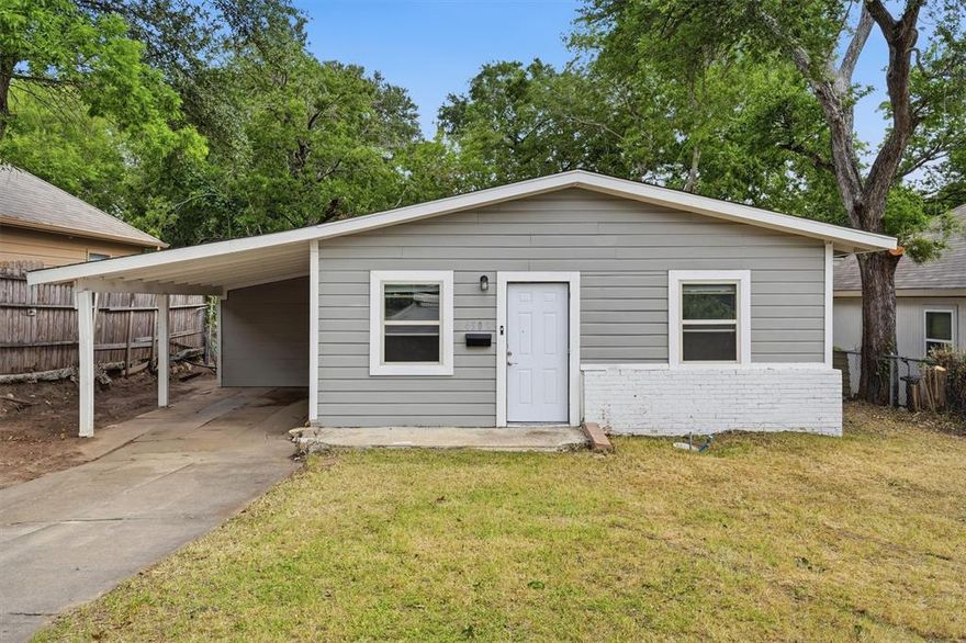 Fully renovated and move-in ready home located in the highly desirable Arlington Heights area of Fort Worth, just minutes from Downtown Fort Worth, Camp Bowie Blvd, the Cultural District, shopping, dining, and quick access to I-30. This updated 2-bedroom home features an open layout with all new flooring, fully renovated bathroom, updated kitchen plumbing, new interior electrical, new drywall, new lighting, and new windows throughout. The HVAC system is only 2 years old and was lightly used for approximately 6 months. Additional updates include a new roof and plumbing improvements in both the kitchen and bathroom. Foundation was previously inspected prior to purchase and reported to be in good condition. Outside, enjoy covered parking, mature trees, and a spacious backyard with added privacy. Great opportunity for a first-time buyer, Airbnb, or investment property in one of Fort Worth’s most convenient locations.