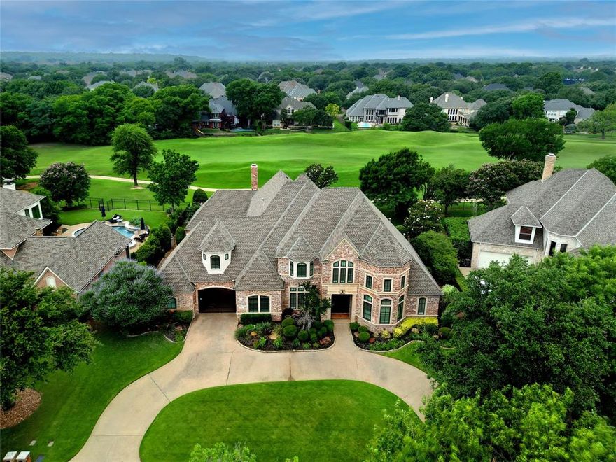 Welcome to 406 Bryn Meadows overlooking the 13th fairway of Timarron golf course within CISD. Step inside to experience the expansive views from the two-story windows. Hardwood floors lead to the completely remodeled kitchen, featuring a generous island, quartzite countertops, and professional-grade appliances. Windows were replaced with full view glass and showcase the beautiful pool & golf course views.  Multiple doors leading to the patio and well-placed wet bar and powder bath (right off the covered area) make entertaining a snap. Large primary bedroom includes his and her closets, spacious shower and freestanding tub. Flex space off the master bath is great for workout equipment, 2nd office or even a nursery. Upstairs includes 3 large bedrooms, 2.5 baths, game room and media.  Escape the Texas heat in your Claffey pool and spa, or relax on your private balcony while enjoying unparalleled views. The home boasts great curb appeal and a circular drive providing ample guest parking.