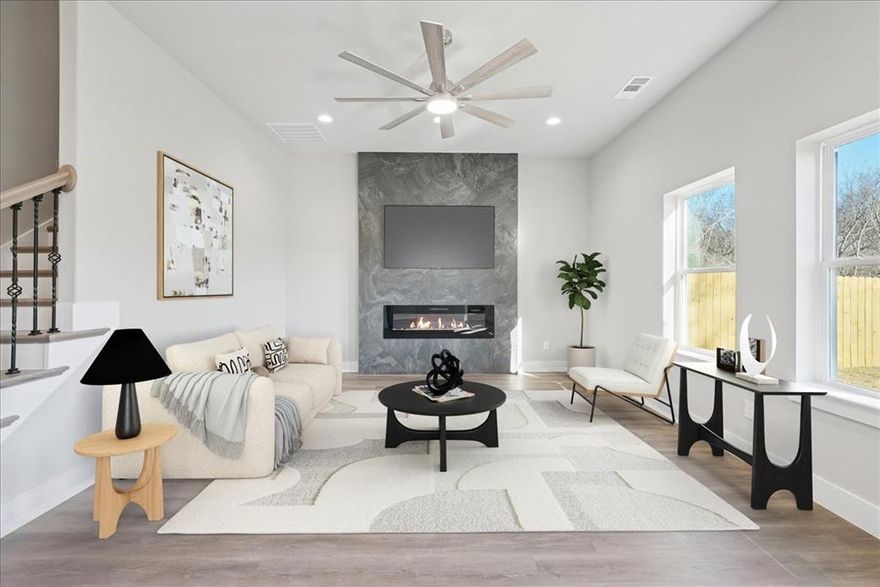 Designed with real life in mind. From the layout to the finishes, 115 Church St offers spaces that feel practical, comfortable, and easy to settle into from day one. As a newly built four bedroom, three and a half bath home, it blends modern design with flexibility and long term potential in a location that continues to grow in demand.
Inside, the main living area flows naturally, giving you room to relax, gather, and move through your day without feeling boxed in. Warm flooring and clean lines create a calm backdrop, while the fireplace adds a subtle focal point that makes the space feel lived in and inviting. The kitchen is both functional and refined, featuring crisp cabinetry, a spacious island, stainless steel appliances, and understated hardware that complements the neutral palette. The primary suite is positioned on the main level, offering privacy and separation from the secondary bedrooms, along with a generous walk in closet and a well designed bathroom built for daily comfort.
Upstairs, the layout continues to make sense. Two bedrooms share a Jack and Jill bathroom that supports shared living while preserving personal space, and an additional bedroom and bath offer flexibility for guests, working from home, or creative use. A major bonus in this home is the attic space. With its size, height, and easy access, it presents an opportunity for future expansion, additional storage, or a finished bonus area, giving buyers room to grow without having to move.
The backyard offers a clean, open space that is easy to maintain and ready for outdoor enjoyment, whether that means relaxing evenings or casual gatherings. Located just minutes from downtown Waxahachie, the home places you close to local dining, shops, parks, and community events while still offering convenient access to major routes. For buyers searching for new construction in Waxahachie with thoughtful design and long term versatility, 115 Church St delivers a lifestyle that adapts as life evolves.