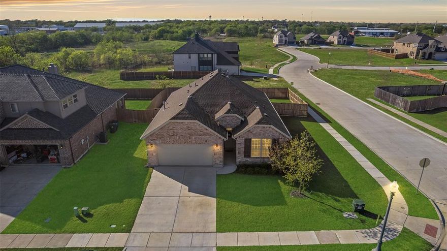 Welcome to 136 Creekside Drive, a charming 3-bedroom, 2-bath home nestled on a spacious corner lot in the heart of Sanger, Texas. This beautifully maintained 1,552 sq ft residence offers an inviting open-concept layout highlighted by soaring ceilings, abundant natural light, and a seamless flow that’s perfect for everyday living and entertaining.

The spacious living area connects effortlessly to the dining space and kitchen, creating an ideal setup for gatherings of any size. The kitchen offers plenty of cabinetry, a functional layout, and sightlines to the main living area so you never miss a moment.

The private primary suite provides a peaceful retreat, complete with an ensuite bath and generous closet space. Two additional bedrooms and a second full bath offer comfortable accommodations for family, guests, or a home office.

Outside, enjoy a sizable yard with endless potential. Even better—big-ticket updates are already taken care of. A brand-new roof will be installed through insurance once an offer is in place, giving the next homeowner peace of mind for years to come. The seller is also restaining the fence and shutters, enhancing the home’s curb appeal and overall charm.

Located in a desirable neighborhood with convenient access to local schools, parks, and major highways, this home offers an outstanding opportunity to own a move-in-ready property in growing Sanger. Don’t miss your chance to make this beautiful home yours!