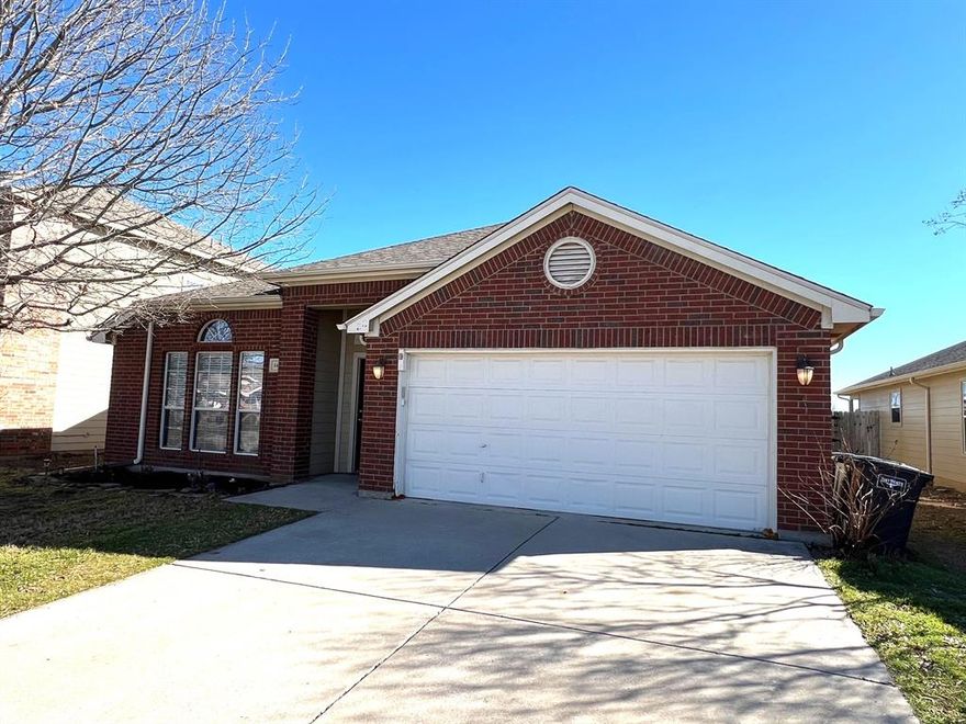 Charming Single Story on a Large Cul-de-Sac Lot in Sendera Ranch! Located in the desirable Northwest ISD, this Lovely Home features 3 Bedrooms, 2 Baths, 2 Dining & 2 Living areas. Lots of living space for family and kids. Upscale wood like title laminate Flooring, Nice open Kitchen with Breakfast Bar. New window blinds for less than a year plus refrigerator and washer. Spacious Owner’s Retreat w- Sitting area & a Luxurious Bath w-an OVERSIZED Slate Tile Shower! Park-like Backyard w-Covered Patio, Trees & room for a POOL! This is a nice clean move in ready home.